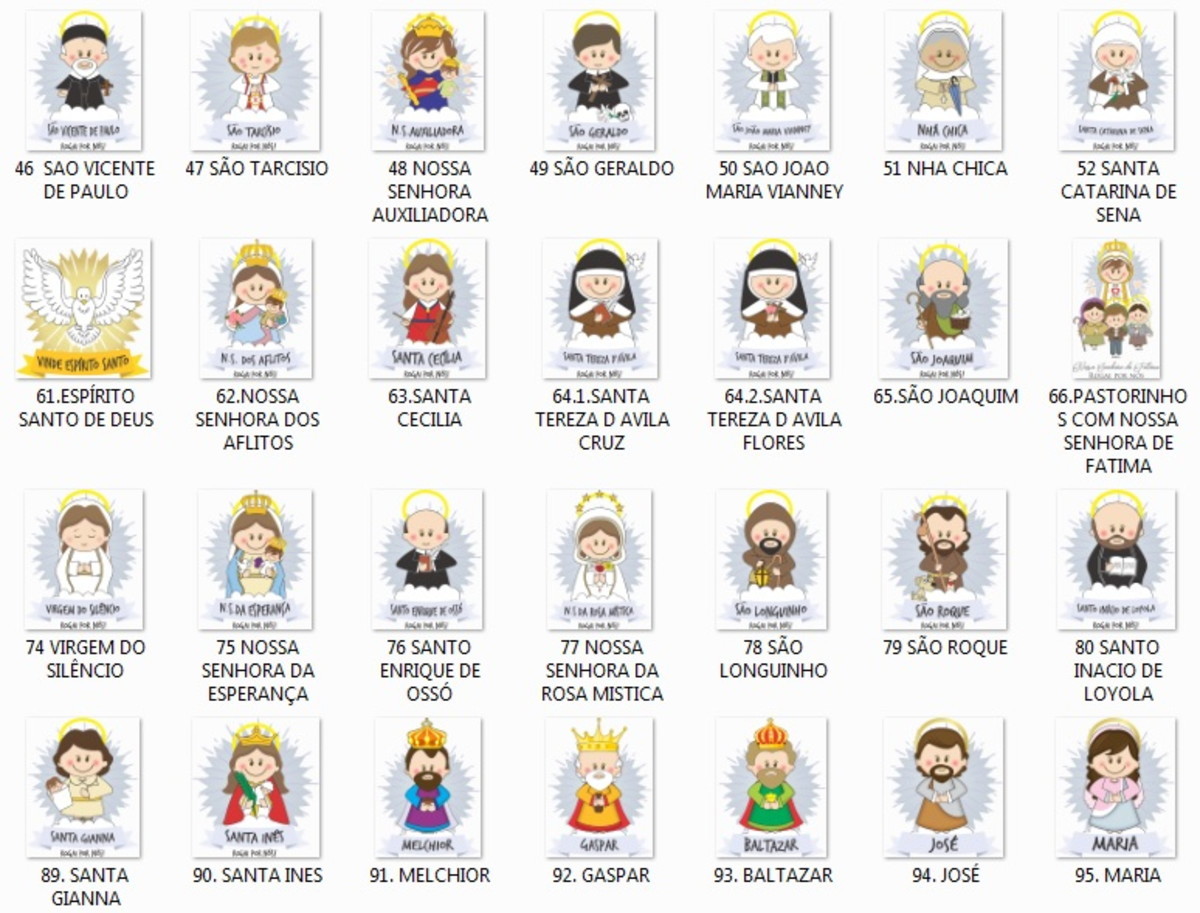 Kit Digital - 95 Santinhos em Png - Imagem 2