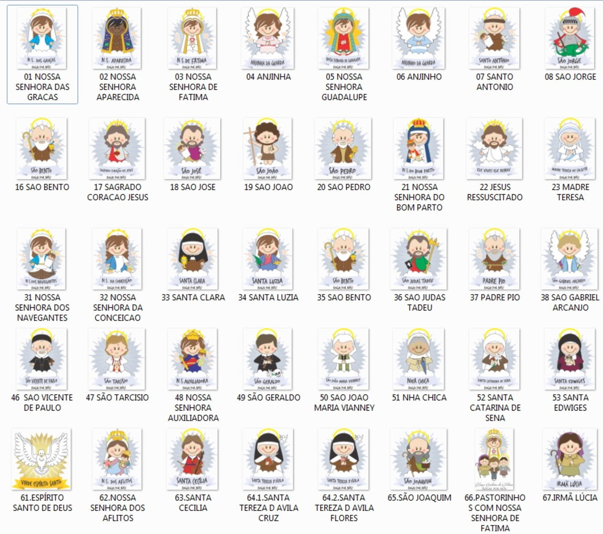 Kit Digital - 95 Santinhos em Png - Imagem 3