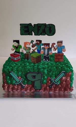 COMBO + Arquivo de Corte - Topo de Bolo Minecraft 1