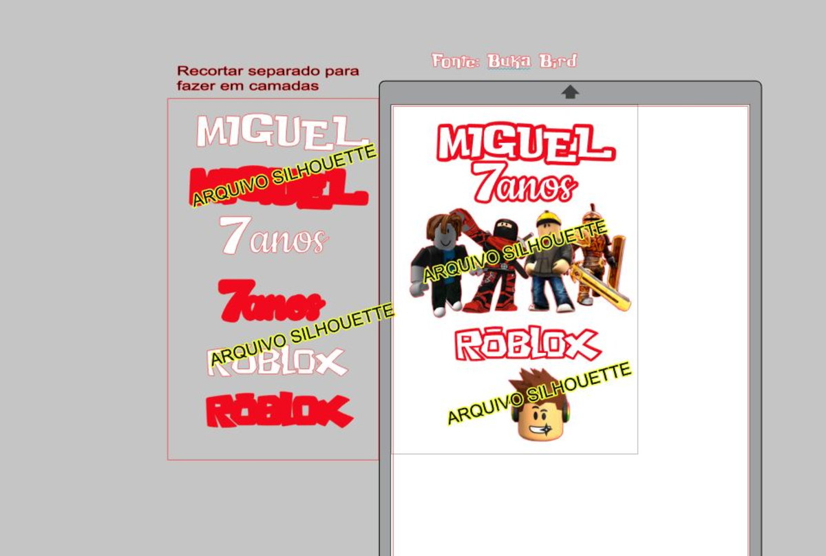 COMBO + Arquivo de Corte - Topo de Bolo Roblox - Imagem 2