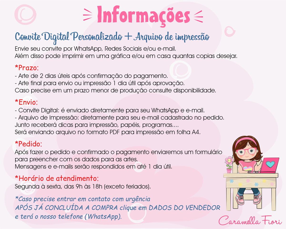 Convite Digital Circo Rosa Aquarela - Imagem 2