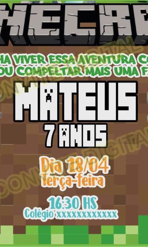 Convite Digital Minecraft