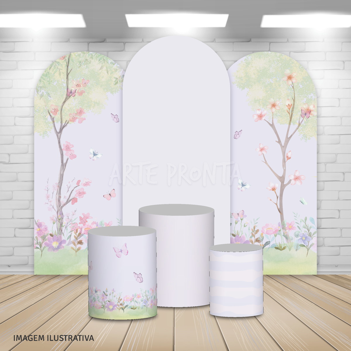 Decoração Jardim Aquarela (artes Digitais para Painéis)