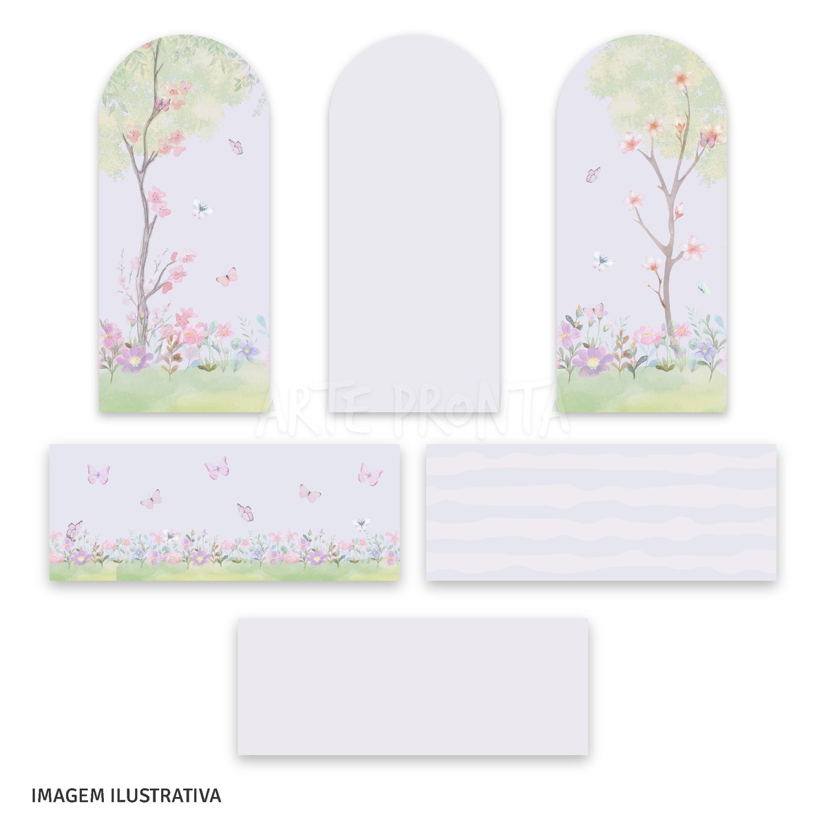 Decoração Jardim Aquarela (artes Digitais para Painéis) - Imagem 2