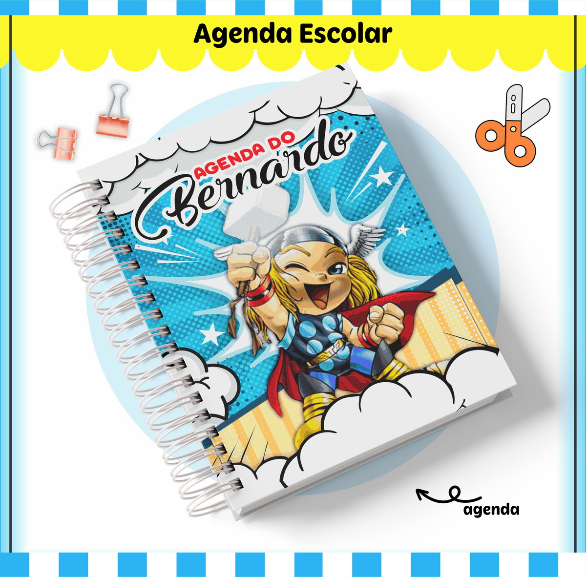 Etiquetas. Cadernos, Thor em Png e pdf - Imagem 4