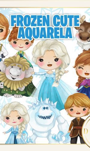 Frozen Aquarela Kit Digital