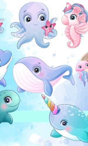 Fundo do Mar Aquarela Kit Digital Compre 1 Leve 3