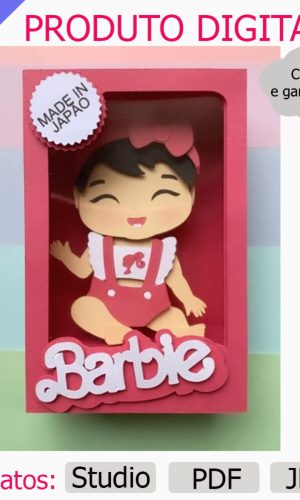 G1034- Arquivo Topo de Bolo Barbie em Camadas