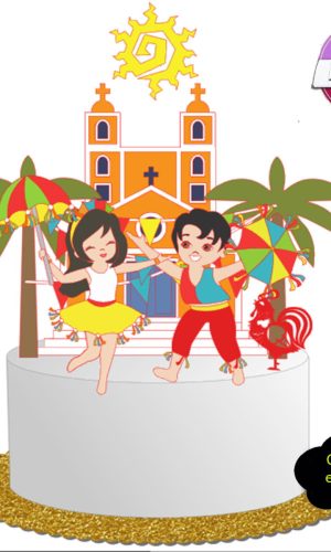 G591- Arquivo topo de bolo carnaval frevo em camadas