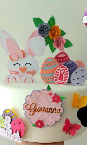G631 - Arquivo topo de bolo pascoa em camadas