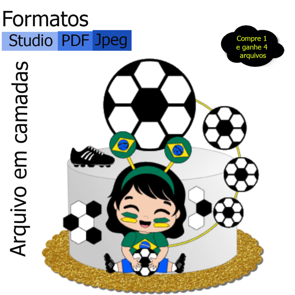 G869 - Arquivo Topo Futebol /copa do Mundo Menina