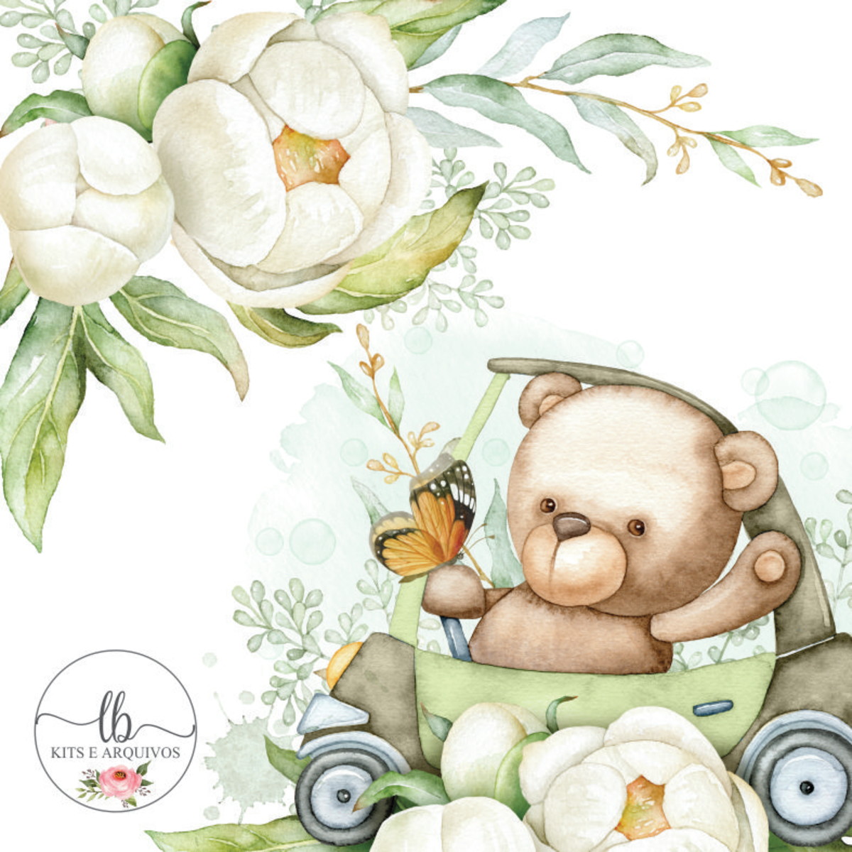 Kit Aquarela - Digital Urso (completo)