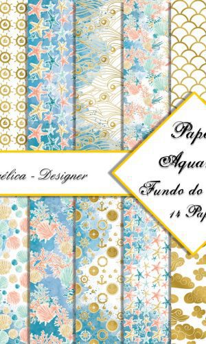 Kit Arquivo Digital Aquarela - Fundo do Mar