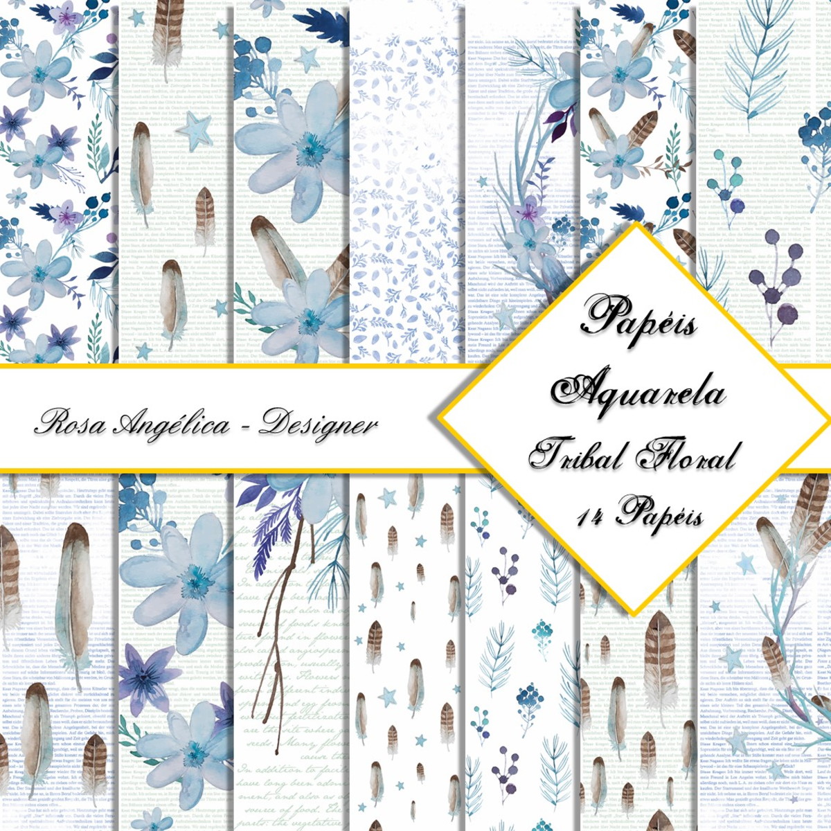 Kit Arquivo Digital Aquarela - Tribal Floral