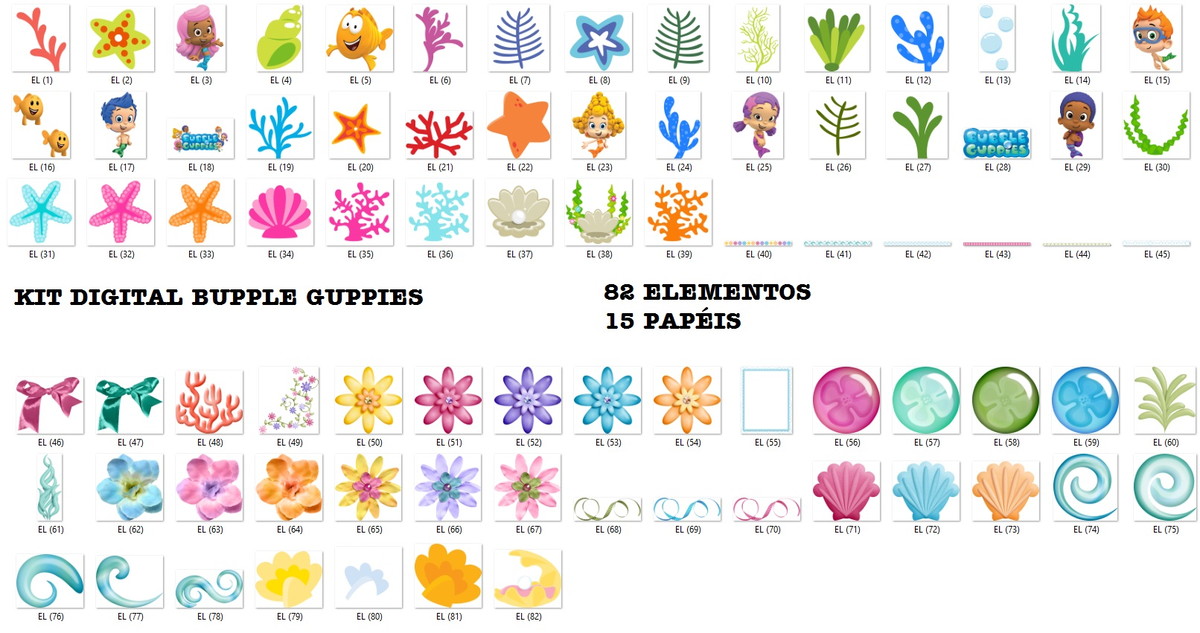 Kit Arquivo Digital Corte Bupple Guppies