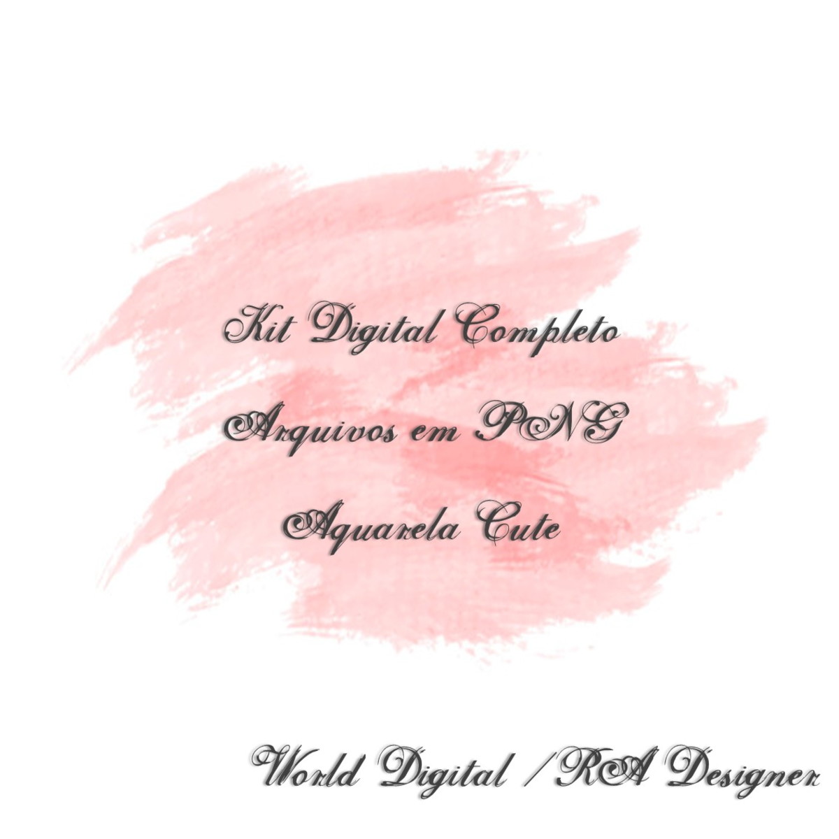 Kit Arquivo Digital em PNG Aquarela Cute Elefante Mega