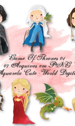 Kit Arquivo Digital em PNG Aquarela Cute Game Of Thrones 01