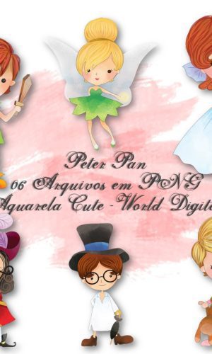 Kit Arquivo Digital em PNG Aquarela Cute Peter Pan