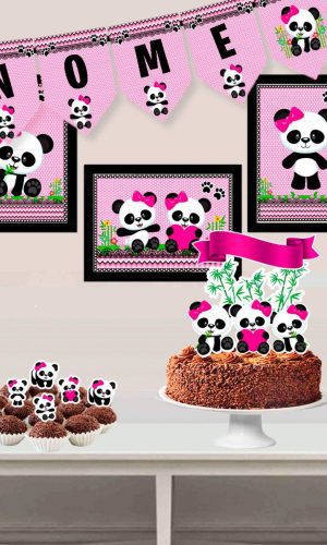 Kit Bolinho Ursinha Panda - Arquivo Digital