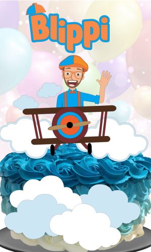 Kit c/ 5 arquivo corte:01-BLIPPI TOPO DE BOLO EM CAMADAS