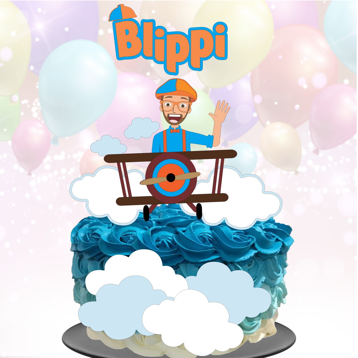 Kit c/ 5 arquivo corte:01-BLIPPI TOPO DE BOLO EM CAMADAS