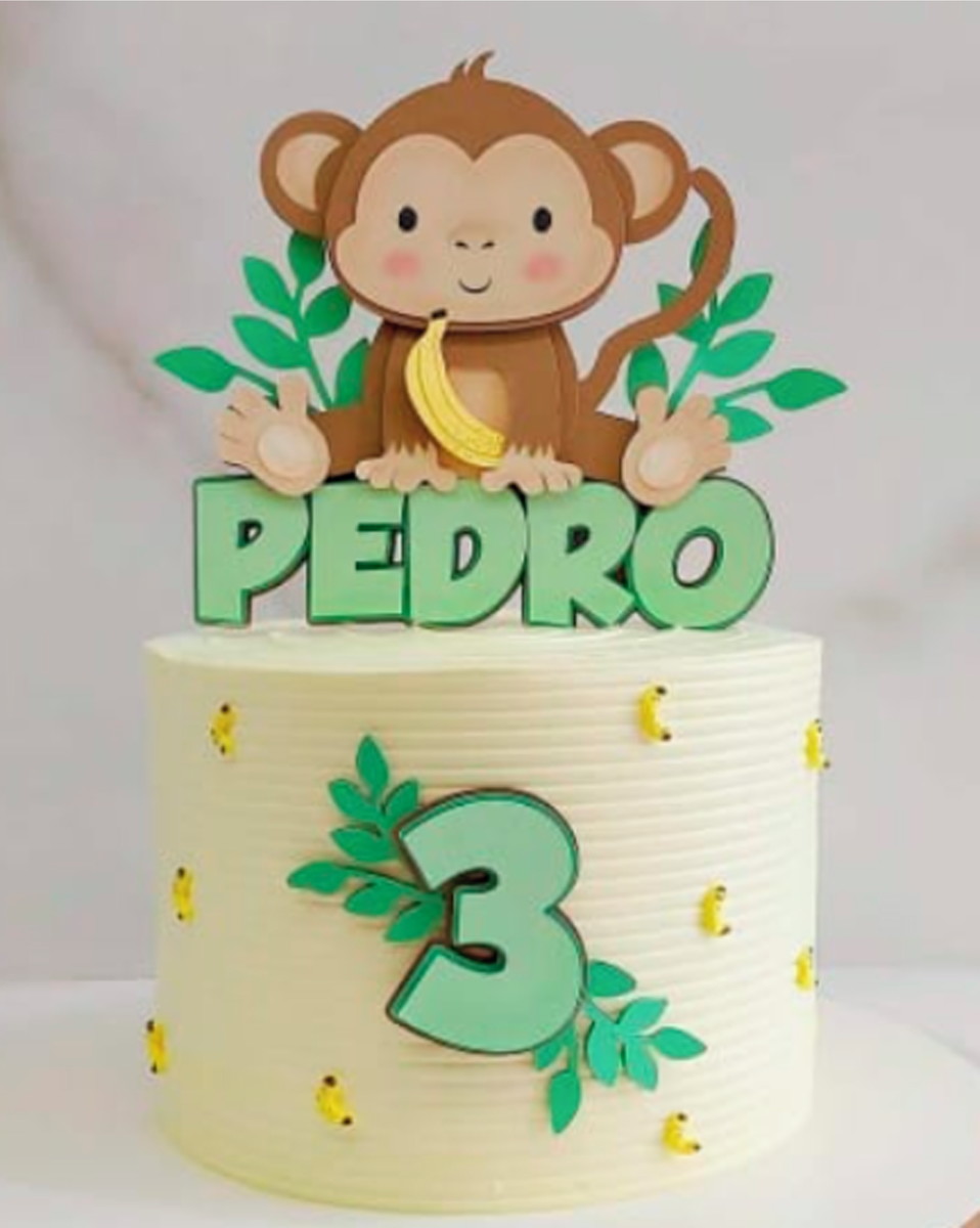 Arquivo de Corte: Topo de Bolo Macaco 002