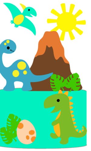 Kit C/ 5 Arquivo De Corte: Topo Dinossauro Cute 014