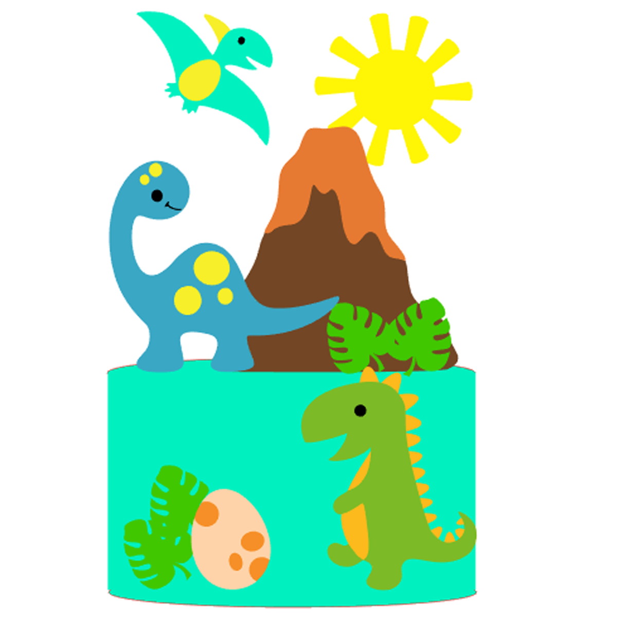 Kit C/ 5 Arquivo De Corte: Topo Dinossauro Cute 014