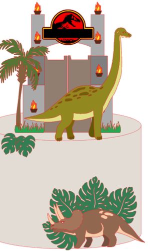 KIT C/ 5 ARQUIVO DE CORTE: TOPO DINOSSAURO JURASSIC PARK 010