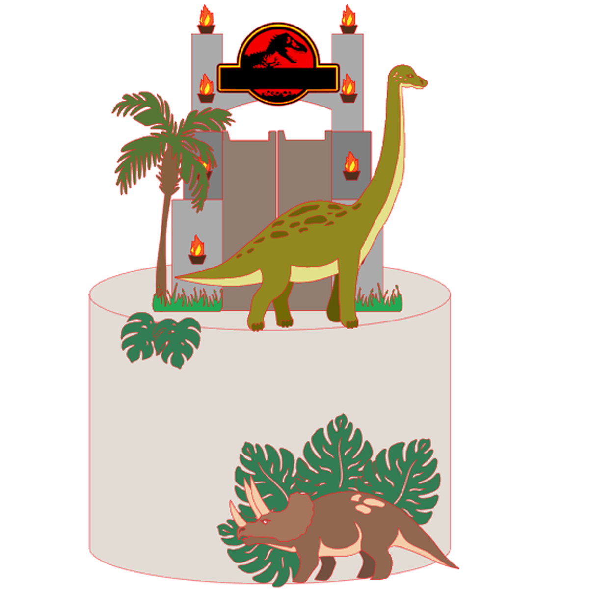 KIT C/ 5 ARQUIVO DE CORTE: TOPO DINOSSAURO JURASSIC PARK 010