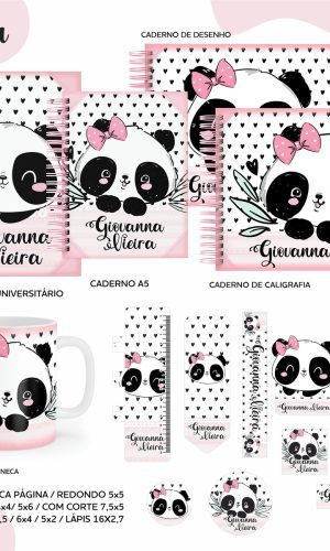 Arquivos de Corte: 02 - Etiquetas Panda Rosa