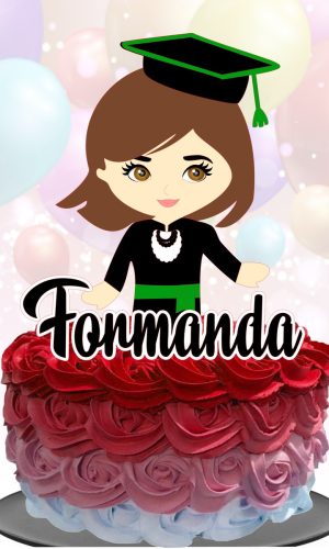 Kit c/ 5 arquivos de corte: 16-FORMATURA TOPO DE BOLO CAMADA