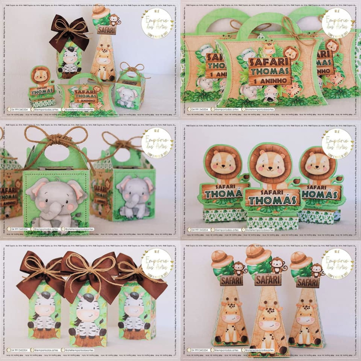 Kit c/ 5 Arquivos de Corte: Safari Aquarela 49