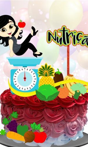 Kit com 5 arquivos de corte 02-NUTRIÇÃO TOPO DE BOLO CAMADAS