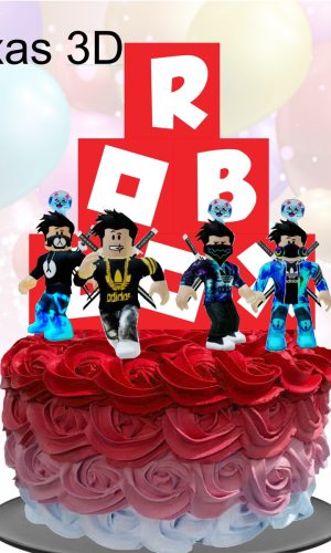 Kit com 5 arquivos de corte 04-ROBLOX TOPO DE BOLO PRINT CUT