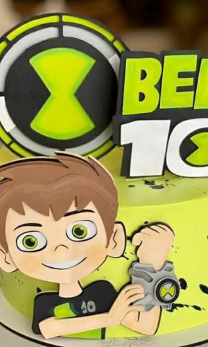 Kit com 5 arquivos de corte 05-BEN 10 TOPO DE BOLO EM CAMADA