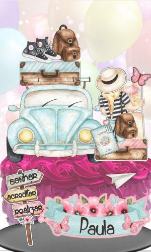Kit com 5 arquivos de corte 05-VIAGEM TOPO DE BOLO PRINT CUT