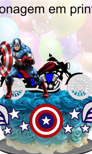 Kit com 5 arquivos de corte 06-CAPITÃO AMÉRICA TOPO BOLO