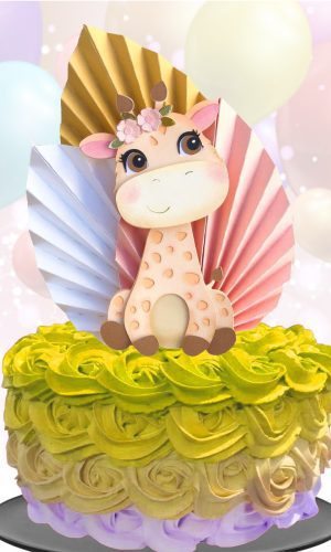 Kit com 5 arquivos de corte 07-GIRAFA TOPO DE BOLO CAMADAS