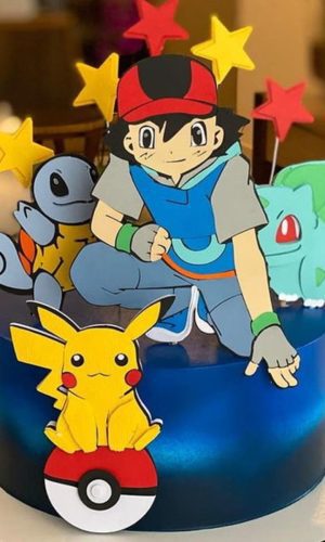 Kit com 5 arquivos de corte 10-POKEMON TOPO DE BOLO CAMADAS