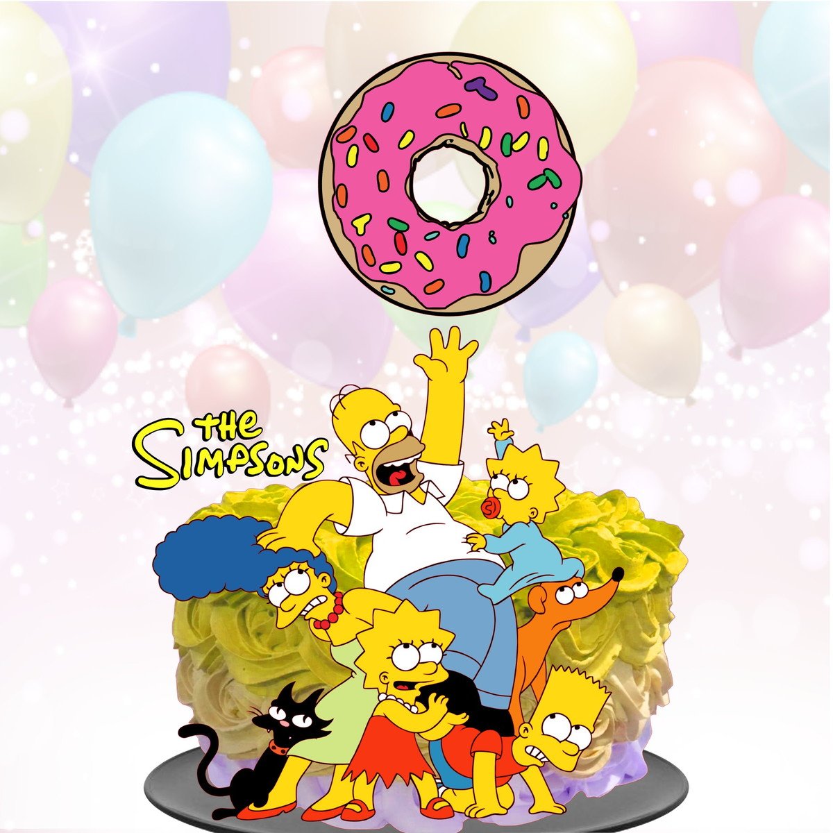 Kit com 5 arquivos de corte 11-SIMPSONS TOPO DE BOLO CAMADAS