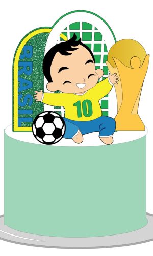 Kit com 5 Arquivos de Corte: 14 - Futebol Topo de Bolo