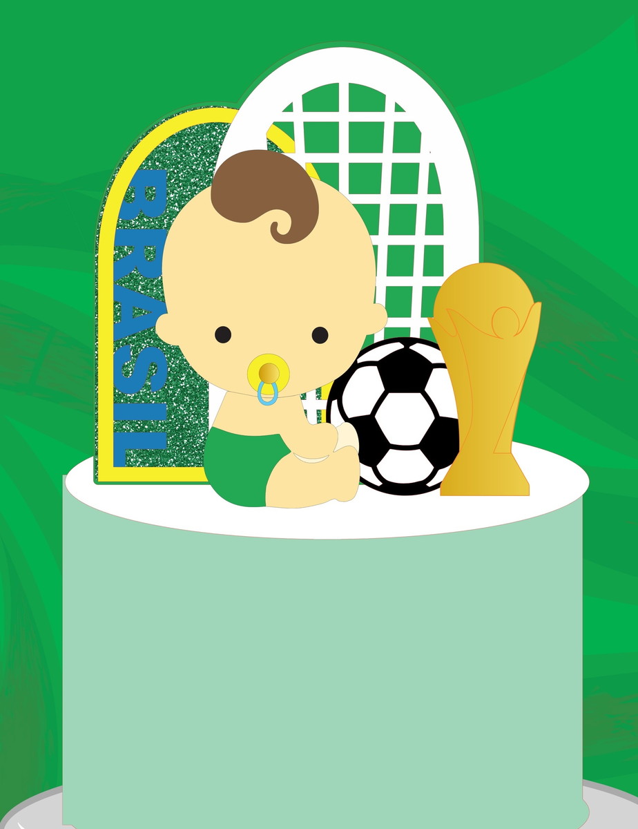 Kit com 5 Arquivos de Corte: 17 - Futebol Topo de Bolo