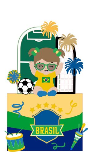 Kit com 5 Arquivos de Corte: 25 - Futebol Topo de Bolo