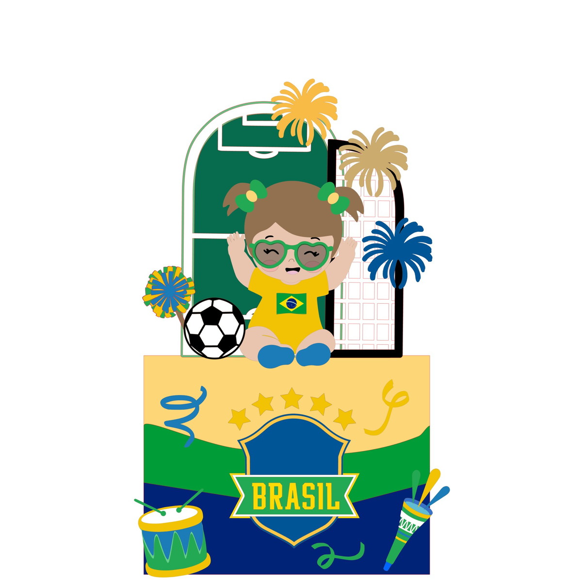 Kit com 5 Arquivos de Corte: 25 - Futebol Topo de Bolo