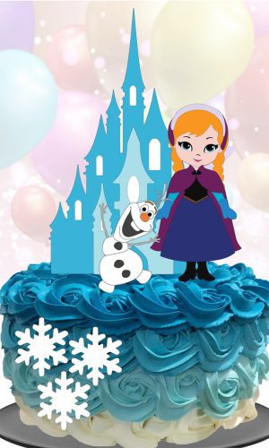 Kit com 5 arquivos de corte 27-FROZEN TOPO DE BOLO CAMADAS