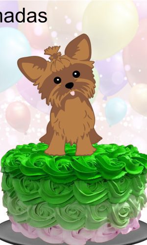 Kit com 5 arquivos de corte 29-CACHORRO TOPO DE BOLO CAMADAS