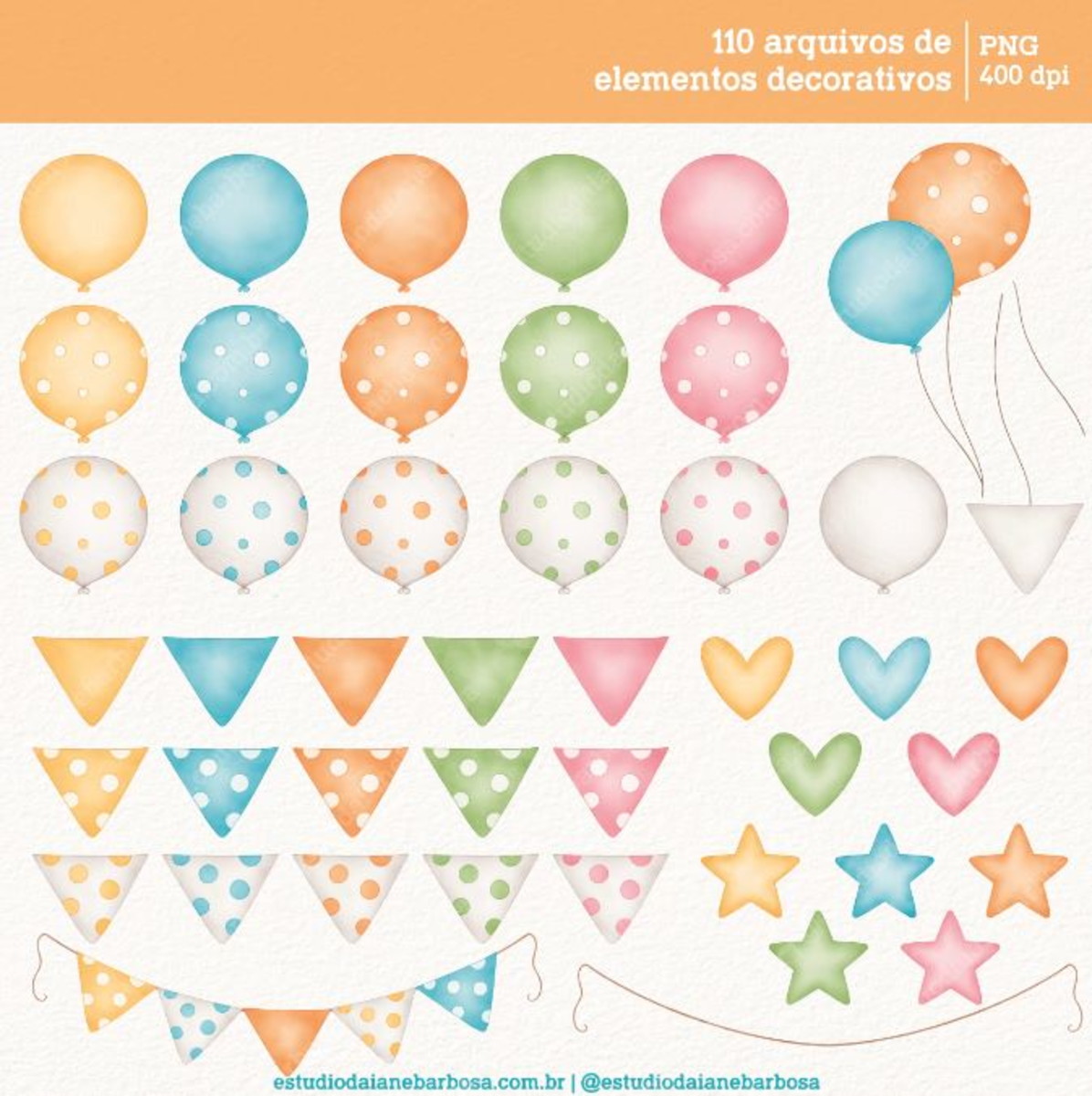 Kit Digital 365 Sorrisos - Cliparts Aquarela - Imagem 5