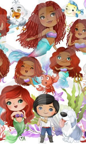 Kit Digital a Pequena Sereia Aquarela