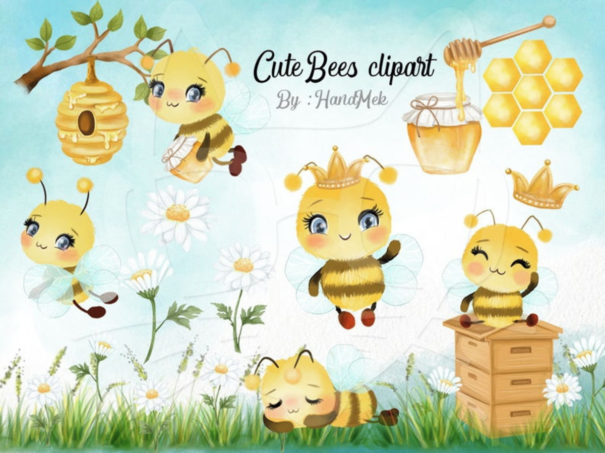 Kit Digital - Abelhas Cute Aquarela (cod. 0030)